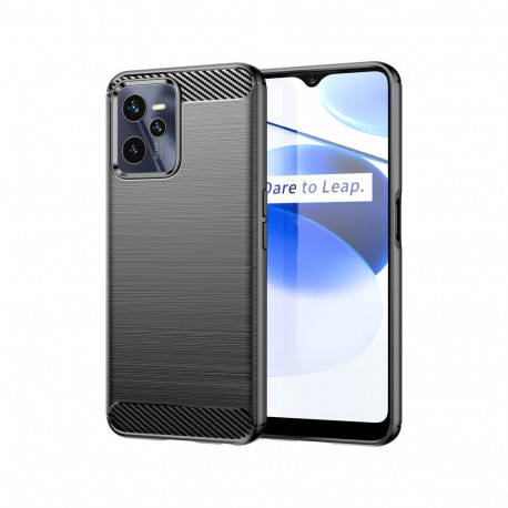 Carbon Case case for Realme C35 flexible silicone carbon cover black