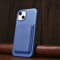 iCarer Litchi Premium Leather Case iPhone 14 Magnetic Leather Case with MagSafe Light Blue (WMI14220