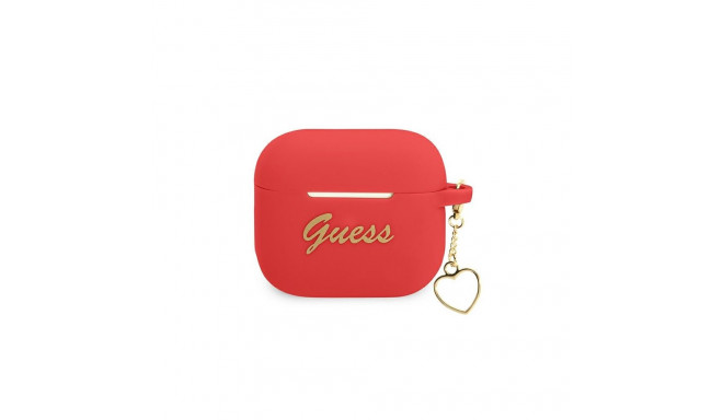 Guess GUA3LSCHSR AirPods 3 cover red/red Silicone Charm Heart Collection