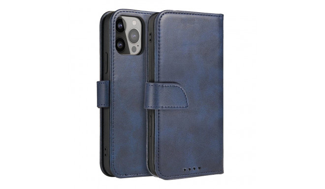 Magnet Case elegant case cover with a flap and stand function for iPhone 14 Max blue