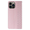 Magnet Strap Case Case for iPhone 14 Plus Flip Wallet Mini Lanyard Stand Pink