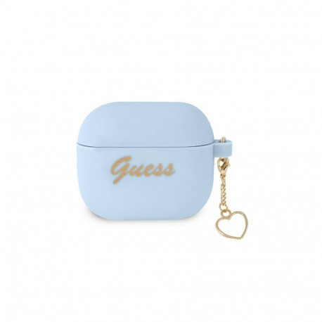 Guess GUA3LSCHSB AirPods 3 cover blue/blue Silicone Charm Heart Collection