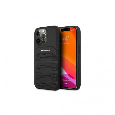 AMG Leather Debossed Lines case for iPhone 13 Pro / iPhone 13 - black