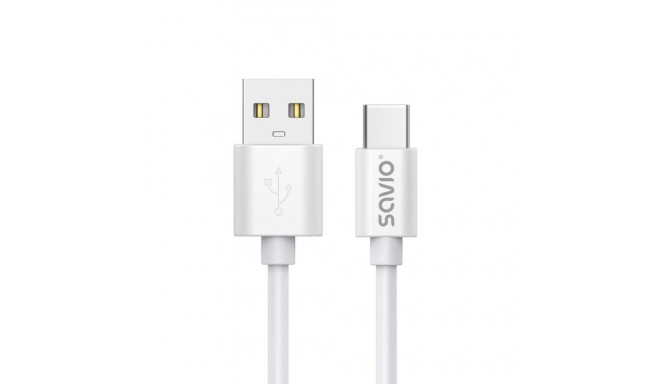 USB A to USB C Cable Savio CL-168 White 3 m