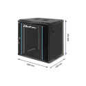 Qoltec 19" RACK cabinet | 12U | 600 x 635 x 450 | Black | Hanging