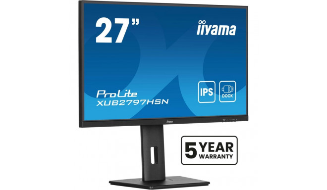 iiyama ProLite 27" IPS-tehnoloogiaga paneel USB-C doki ja RJ45 (LAN)-iga