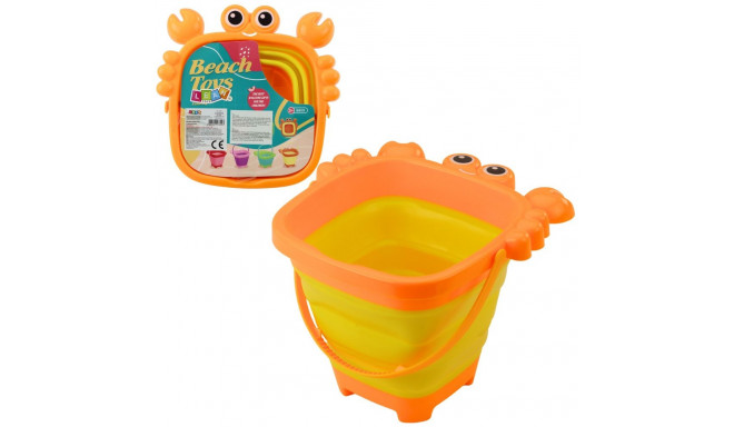 Składane Wiaderko Silikonowe Krab Plażowe Pomarańczowe