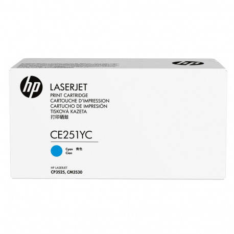 HP toner CE251Y Contract 504A high 7900pgs Color LaserJet CP3525/CM3530, cyan