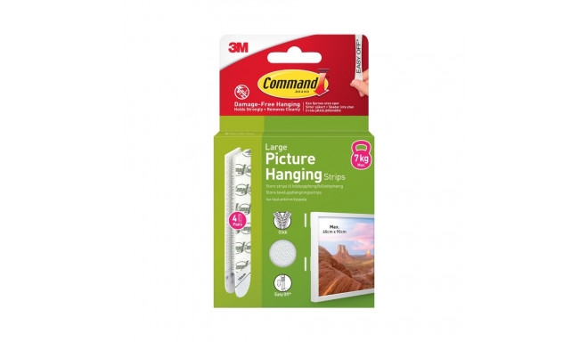 3M Command Strips White Large 4 Sets