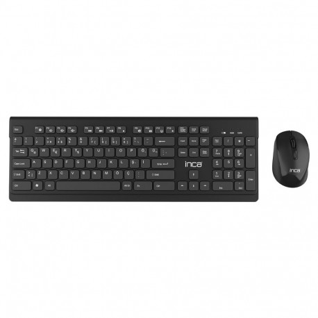 INCA klaviatuur ja hiir IWS-519, ergonoomiline, USB-C/A, multimeedia, must