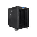 Lanberg põrandal seisev 19" 15U 600x800 must klaasuksega rack-kapp LCD V2