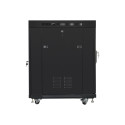 Lanberg floor-standing rack cabinet 19" 15U 600x800 black glass door LCD V2