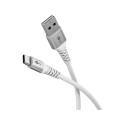 Goobay USB-C to USB-A ülipehme tekstiilkaabel metallist pistikutega, 1 m, valge