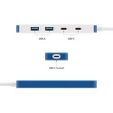 Hyper HyperDrive Flex 4-portiline USB-C kombopistik, valge/sinine | HD5200BUGL
