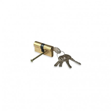 CYLINDER LOCK 40MM 30X10 BRASS 5 KEYS