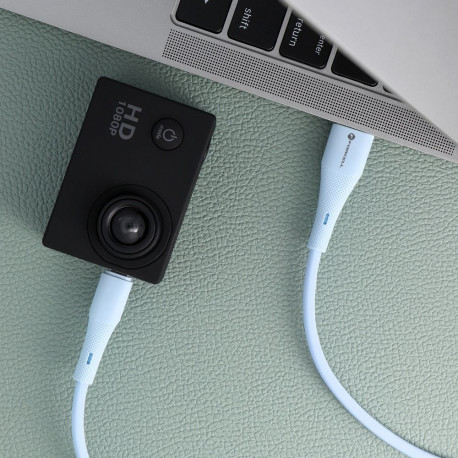 Cable USB A to Micro USB Forcell F-Energy QC3.0 2,4A 18W Silicone 1 m C341 blue