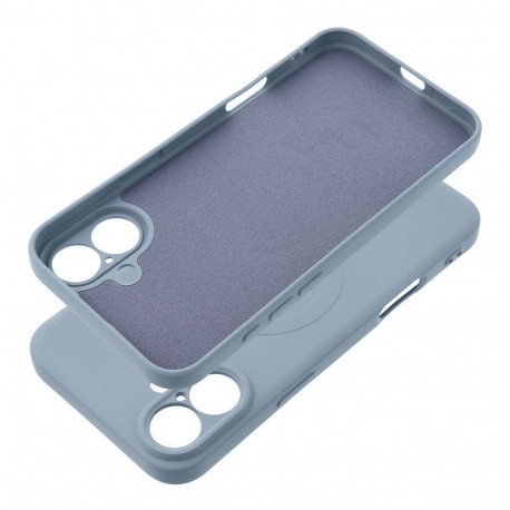 Case for Samsung S25 EDGE Silicone Mag Cover compatible with MagSafe (camera protection) light blue