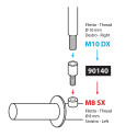 Adapter peeglile 10mm-8mm parem keere