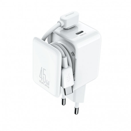 Joyroom JR-TCL05 45W GaN Wall Charger with Cable Organizer - White