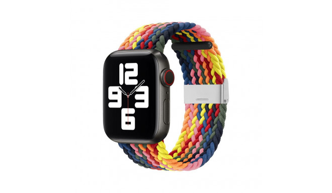 Braided Fabric Strap Bracelet Strap Fabric Band for Apple Watch 42 / 44 / 45 / 49 mm - Multicolor