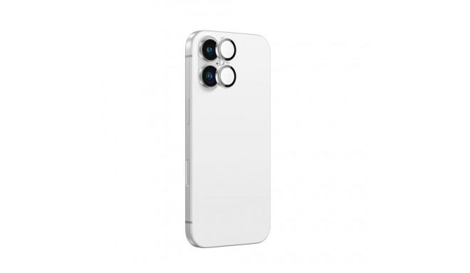 AmazingThing AR Aluminum 2 Lens Glass with Camera Lens Frame for iPhone 16 / 16 Plus - White
