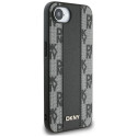 DKNY Leather Checkered Mono Pattern MagSafe iPhone 16e Case - Black