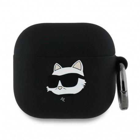 Karl Lagerfeld Silicone Choupette Head 3D Case for AirPods 4 - Black