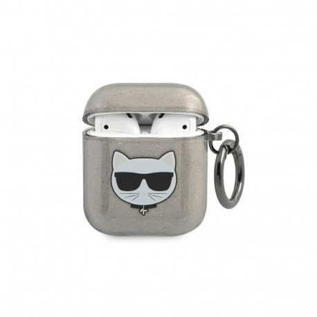 Karl Lagerfeld KLA2UCHGK AirPods 1/2 cover black/black Glitter Choupette