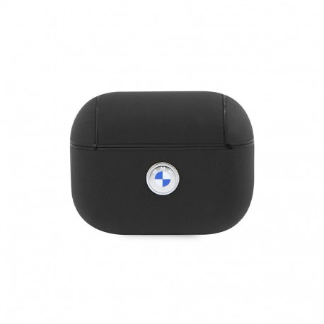 BMW BMAP2SSLBK AirPods Pro 2 (2022/2023) cover black/black Geniune Leather Silver Logo