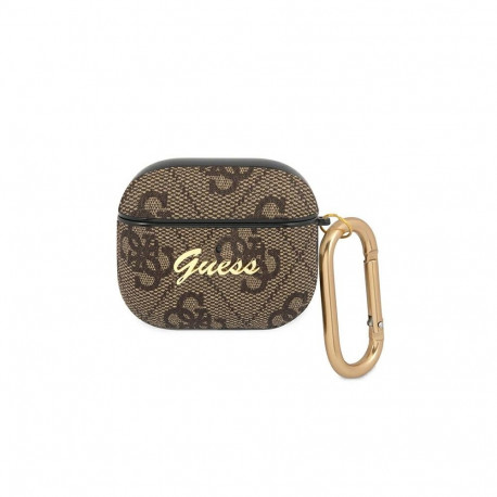Guess GUA34GSMW AirPods 3 cover brown/brown 4G Script Metal Collection