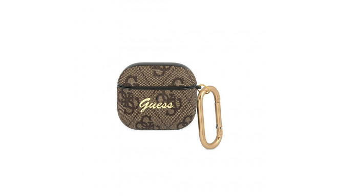 Guess GUA34GSMW AirPods 3 cover brown/brown 4G Script Metal Collection