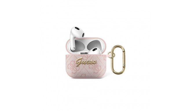 Guess GUA34GSMP AirPods 3 cover pink/pink 4G Script Metal Collection