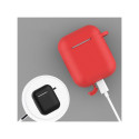 Case for AirPods 2 / AirPods 1 silicone soft case for headphones + keychain carabiner pendant pink (
