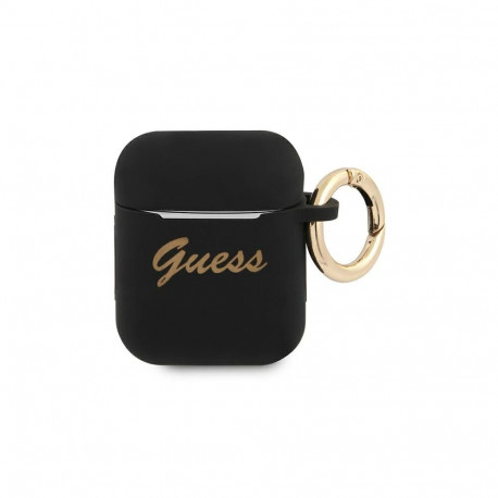 Guess GUA2SSSK AirPods cover black/black Silicone Vintage Script
