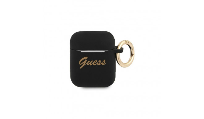 Guess GUA2SSSK AirPods cover black/black Silicone Vintage Script