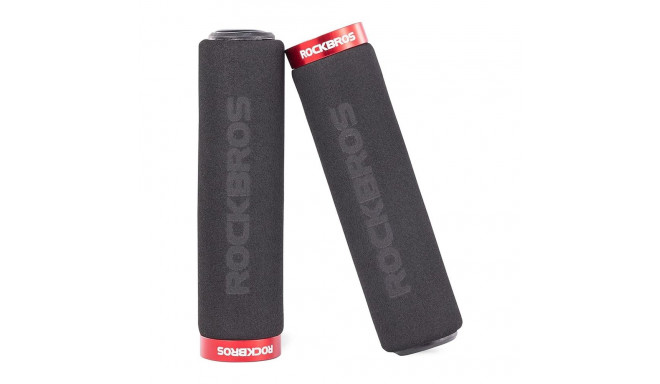Rockbros BT1001BKRD sponge bicycle handlebar grips - black and red