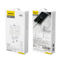 Dudao A20EU USB-A 18W wall charger - white + USB-A - USB-C cable