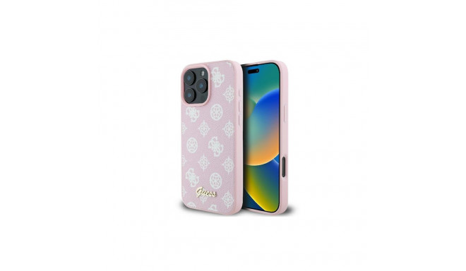 Guess Peony Script Logo MagSafe iPhone 16 Pro Case - Pink