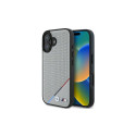 BMW M Perforated Tricolor Line MagSafe iPhone 16 Case - Gray