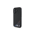 BMW M Perforated Tricolor Line MagSafe iPhone 16 Case - Black