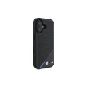BMW M Perforated Tricolor Line MagSafe iPhone 16 Case - Black