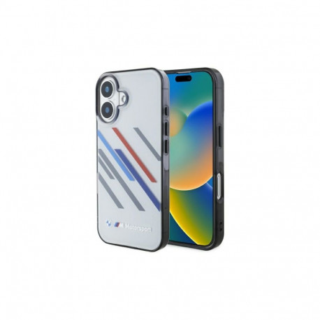 BMW Motosport IML Random Stripes iPhone 16 Plus Case - Gray