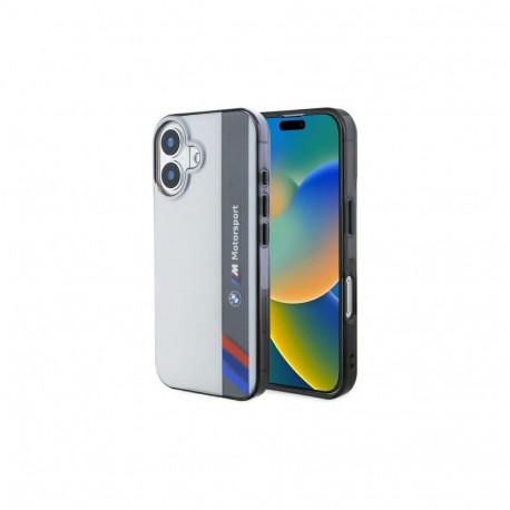BMW Motosport IML Vertical Stripe iPhone 16 Plus Case - Gray