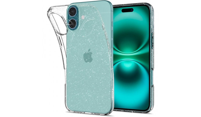 Spigen Liquid Crystal iPhone 16 Case - Clear Glitter