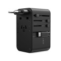 Choetech PD5020 35W EU/US/AUS/UK Travel Adapter with Built-in USB-C Cable - Black