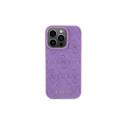 Guess Leather 4G Stamped case for iPhone 15 Pro Max - purple Guess Leather 4G Stamped case for iPhone 15 Pro Max - purple