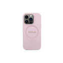 Guess Saffiano MagSafe case for iPhone 15 Pro - pink Guess Saffiano MagSafe case for iPhone 15 Pro - pink