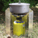 Wind shield for a camping stove burner - silver Wind shield for a camping stove burner - silver