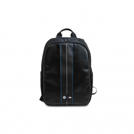 BMW Carbon & Blue Stripe backpack for a 16" laptop - black