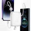 Joyroom powerbank with USB C and Lightning cables and Cutie Series stand 10000mAh 22.5W white (JR-L0